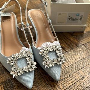 NWT Target A New Day Annette Denim Slingback